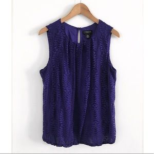 Lace sleeveless top blouse shirt size L